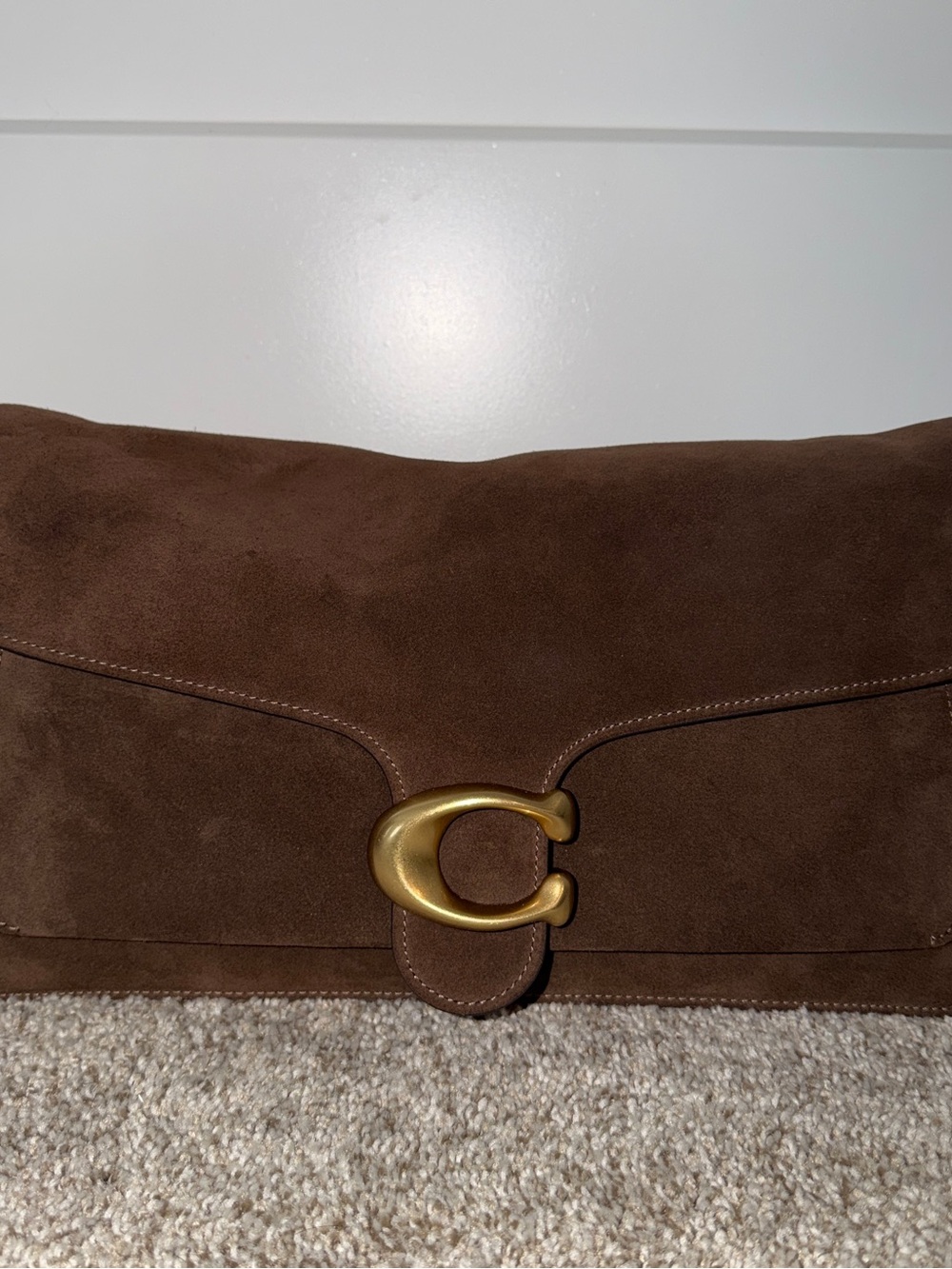 Coach Tabby 36 Suede Shoulder Bag - Dark Chocolate